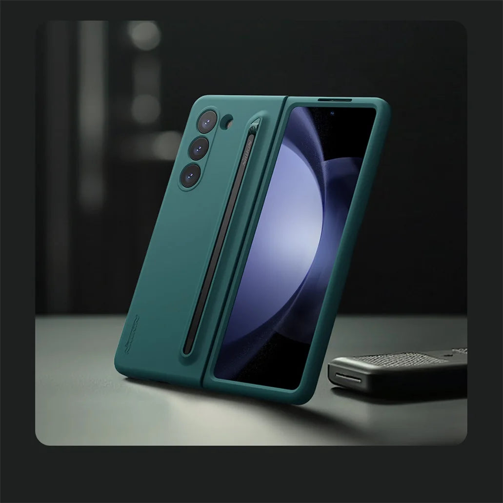 Soft Silicone Case With S Pen For Samsung Galaxy Z Fold 5
