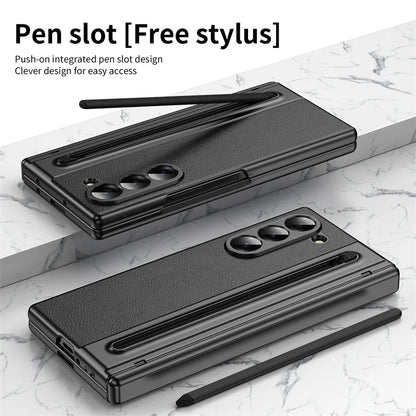 Leather Pen Case with Glass & Hinge Guard