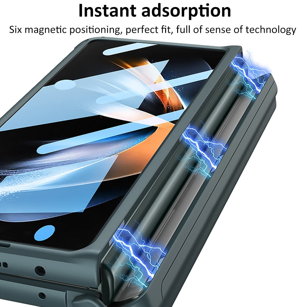 Magnetic Case with Kickstand & Pen Holder For Galaxy Z Fold 4