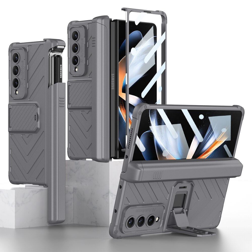 Magnetic Case with Kickstand & Pen Holder For Galaxy Z Fold 4