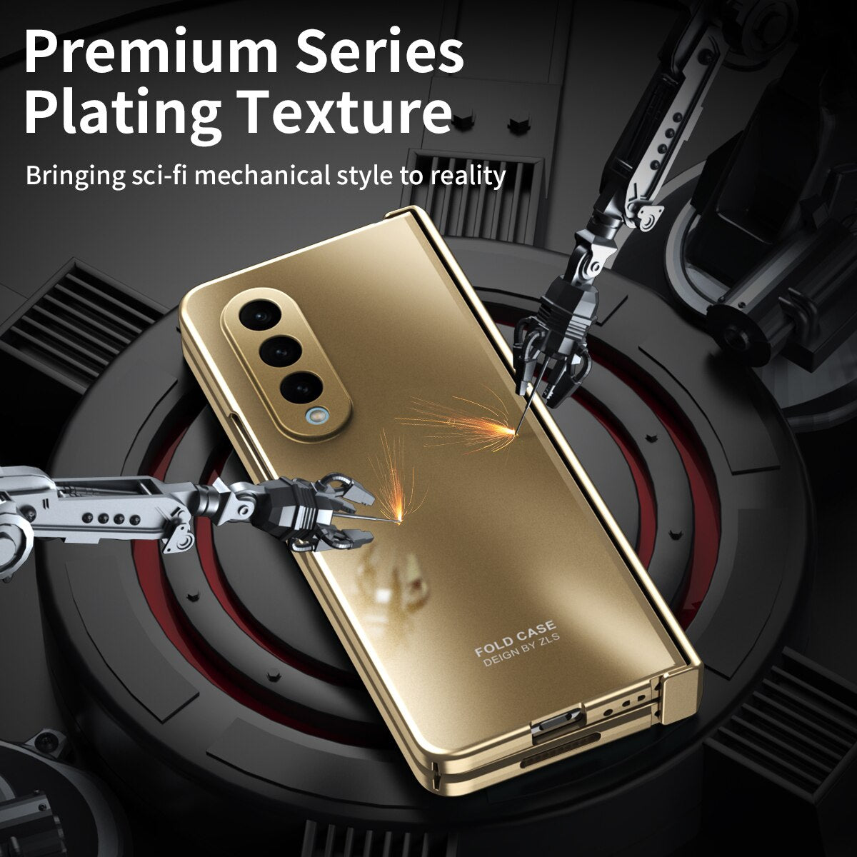 Shockproof Plating Hinge Case for Samsung Galaxy Z Fold 4